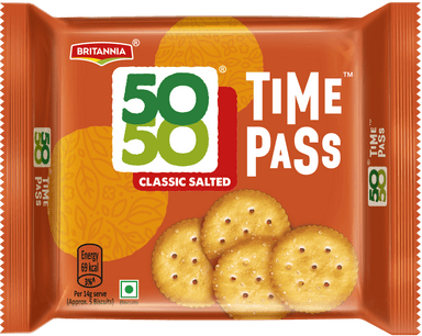 Britannia 50-50 Classic Salted Timepass Biscuits