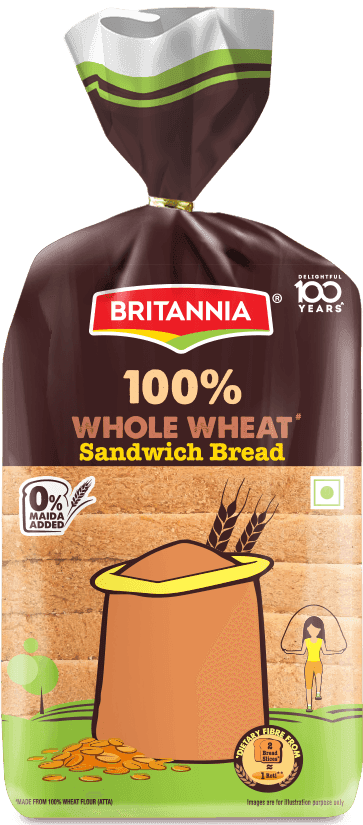 Britannia 100% Whole Wheat Bread with 0% Maida Added 